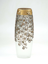 Handpainted Glass Vase for Flowers | Gold Painted Art Glass Oval Vase | Interior Design Home Decor | Table vase 12 in DECOR MODISH