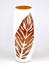 White Painted Art Glass Oval Vase for Flowers | Interior Design | Home Decor | Table vase 10 inch DECOR MODISH