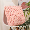 Handmade Knitted Throw Pillows - DECOR MODISH Orange Pink / 15.7x15.7 inches DECOR MODISH Orange Pink / 15.7x15.7 inches