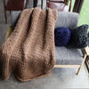 100% Hand Knitted Chunky Acrylic Blanket - DECOR MODISH Brown / 47x71 inches DECOR MODISH Brown / 47x71 inches