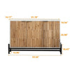 Retro Style 3-Door Storage Cabinet with Vertical Grain Embossed Design - DECOR MODISH