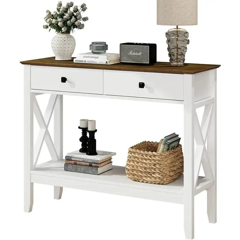 Console Sofa Table for Living Room - DECOR MODISH White / United States DECOR MODISH White / United States