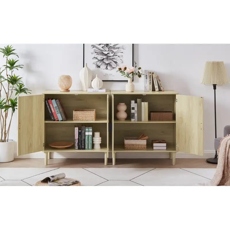 Rustic Wood Style Panel Living Room Cabinet - DECOR MODISH