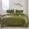 100% Linen 3Pcs Bedding Set - Natural Flax Breathable - DECOR MODISH Green / Queen size 3pcs DECOR MODISH Green / Queen size 3pcs