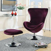 [Flash Sale]Contemporary Accent Chair Egg Lounge Chair with Ottoman Purple[US-W] DECOR MODISH