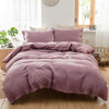 100% Linen 3Pcs Bedding Set - Natural Flax Breathable - DECOR MODISH Pink / Queen size 3pcs DECOR MODISH Pink / Queen size 3pcs