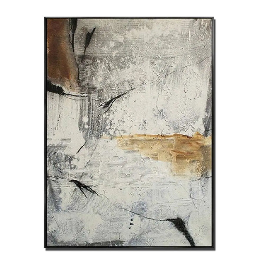 Echoes of Grey: Handmade Abstract Oil Painting on Canvas - DECOR MODISH 39.37in x 59.06in / no frame A DECOR MODISH 39.37in x 59.06in / no frame A