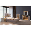 Modish Metallic River Sand Upholstery King Bedroom Set | 4-5 PCS - DECOR MODISH 5-N Pc / United States DECOR MODISH 5-N Pc / United States