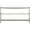 55" Wide Rectangular Console Table in Satin Nickel, Entryway Table, Accent Table for Living Room, Hallway DECOR MODISH