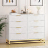 Dresser for Bedroom With 8 Drawer Dressing Table TV Stand Dressers Chest of Drawers for Living Room Hallway Entryway White the DECOR MODISH