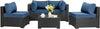 Shintenchi 5-Piece Outdoor Patio Sectional Sofa - DECOR MODISH 5pcs Aegean Blue Bla / United States DECOR MODISH 5pcs Aegean Blue Bla / United States