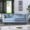Elegant Velvet Upholstered Sofa Set with Tufted Design and Golden Legs - DECOR MODISH Teal Blue L / United States DECOR MODISH Teal Blue L / United States