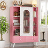 LISM Storage Cabinet with Sliding Doors - DECOR MODISH Pink / United States DECOR MODISH Pink / United States