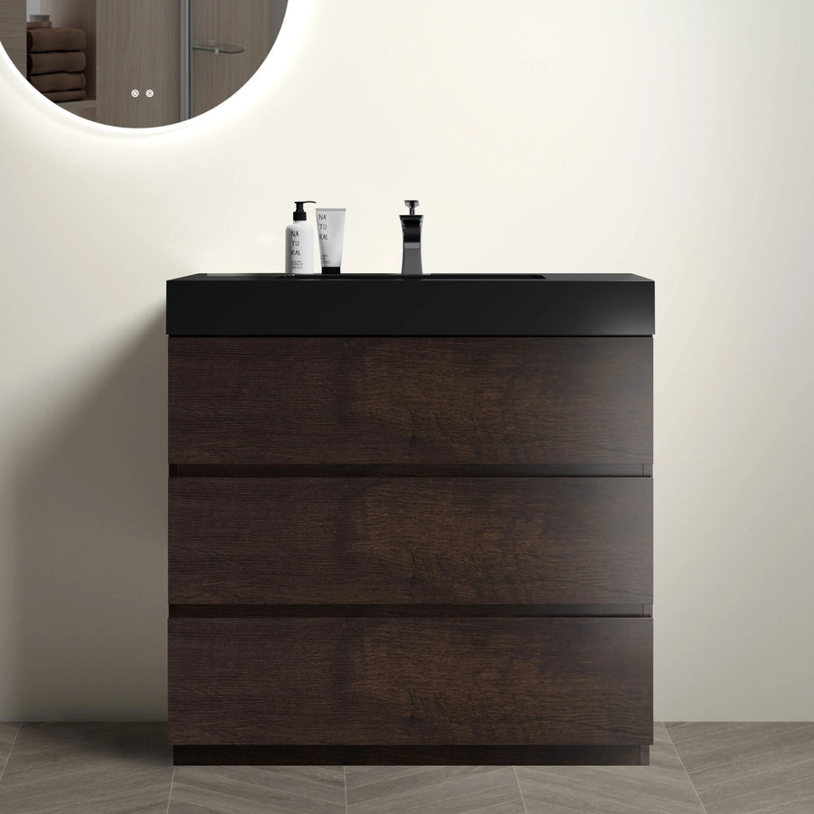 36" Walnut Bathroom Vanity with Sink - Modish Elegance - DECOR MODISH United States DECOR MODISH United States