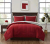 7-Piece Red Solid Bed in a Bag, Queen DECOR MODISH