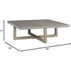 Coffee table contemporary square coffee table mango wood and engineered wood, grey DECOR MODISH