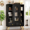 LISM Storage Cabinet with Sliding Doors - DECOR MODISH Black / United States DECOR MODISH Black / United States