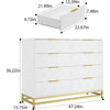Dresser for Bedroom With 8 Drawer Dressing Table TV Stand Dressers Chest of Drawers for Living Room Hallway Entryway White the DECOR MODISH