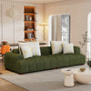 103.9" Modern Corduroy Fabric Comfy Sofa with Rubber Wood Legs, 4 Pillows DECOR MODISH