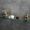 Golden Elegance Bathroom Glass Shelf Set Rustproof - DECOR MODISH