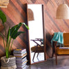 24"x65" Brown Wood Rectangle Leaner Mirror - Minimalist Modish Style DECOR MODISH