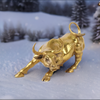 100% Brass Bull Wall Street Cattle Sculpture Copper Cow Statue VIEW DECOR