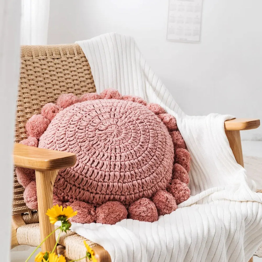Knitted Round Throw Pillow - DECOR MODISH
