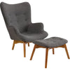 Wide Tufted Lounge Chair and Ottoman - DECOR MODISH