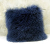 Soft Colorful Mongolia Lamb Fur Cushion Cover - DECOR MODISH 19.69x 19.69 in / Deep Blue DECOR MODISH 19.69x 19.69 in / Deep Blue