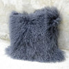 Soft Colorful Mongolia Lamb Fur Cushion Cover - DECOR MODISH 19.69x 19.69 in / dark gray DECOR MODISH 19.69x 19.69 in / dark gray