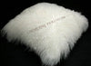 Soft Colorful Mongolia Lamb Fur Cushion Cover - DECOR MODISH 19.69x 19.69 in / White DECOR MODISH 19.69x 19.69 in / White