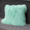 Soft Colorful Mongolia Lamb Fur Cushion Cover - DECOR MODISH 19.69x 19.69 in / mint green DECOR MODISH 19.69x 19.69 in / mint green