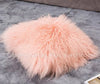 Soft Colorful Mongolia Lamb Fur Cushion Cover - DECOR MODISH 19.69x 19.69 in / Pink DECOR MODISH 19.69x 19.69 in / Pink
