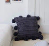 Solid Cushion Cover Floral Tassels Square Pillow Cover - DECOR MODISH Carbon Grey DECOR MODISH Carbon Grey