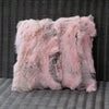 Chinchilla Chic: Handmade Rabbit Fur Cushion Cover - DECOR MODISH 18 x 18 in / Pink DECOR MODISH 18 x 18 in / Pink