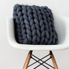 Handmade Knitted Throw Pillows - DECOR MODISH Dark Gray / 15.7x15.7 inches DECOR MODISH Dark Gray / 15.7x15.7 inches