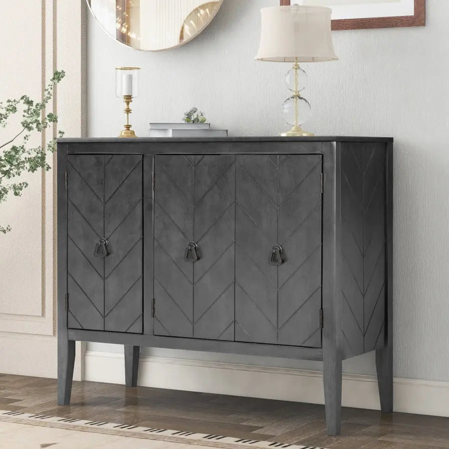 Wooden Cabinet with Adjustable Shelf, Gray Modern Sideboard - DECOR MODISH Default Title DECOR MODISH Default Title