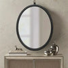 Contemporary Brown Oval Wall Mirror with PU Covered MDF Frame - DECOR MODISH