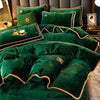 Luxury Milk Fleece Supper Ultra-thick Duvet Cover Bedding Sets - DECOR MODISH Green / Full size 4 pcs DECOR MODISH Green / Full size 4 pcs
