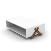 Modern Design Cross Legs Wooden Frame Rectangular Coffee Table - DECOR MODISH White DECOR MODISH White