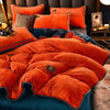 Luxury Milk Fleece Supper Ultra-thick Duvet Cover Bedding Sets - DECOR MODISH Blue/Orange / Full size 4 pcs DECOR MODISH Blue/Orange / Full size 4 pcs