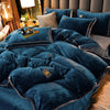 Luxury Milk Fleece Supper Ultra-thick Duvet Cover Bedding Sets - DECOR MODISH Navy / Full size 4 pcs DECOR MODISH Navy / Full size 4 pcs