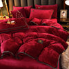Luxury Milk Fleece Supper Ultra-thick Duvet Cover Bedding Sets - DECOR MODISH Passion Red / Full size 4 pcs DECOR MODISH Passion Red / Full size 4 pcs