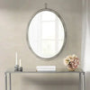 Contemporary Brown Oval Wall Mirror with PU Covered MDF Frame - DECOR MODISH