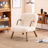 Nordic Lambs Wool Recliner Solid Wood Chair - DECOR MODISH